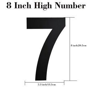 8 Inch Black Stainless Steel Floating House Number 7 Modern Address Sign